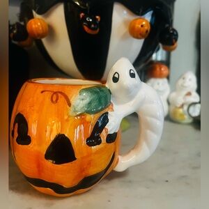 Ghost Halloween mug pumpkin ghost ceramic NEW JackOLantern JOL funny